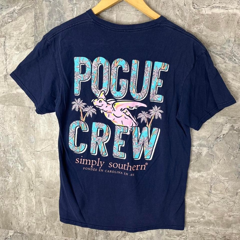 Navy vintage Pogue‎ Crew cotton t-shirt with a relaxed fit Woman's Medium#skater